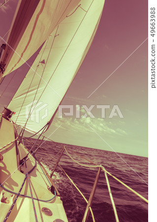 Yachting yacht sailboat sailing in sea ocean Yachting yacht sailboat sailing in sea ocean 49663988