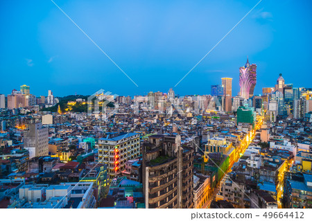 Beautiful architecture building cityscape of macau city Beautiful architecture building cityscape of macau city 49664412