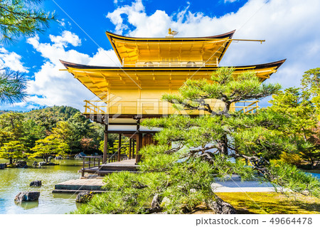 Beautiful Kinkakuji temple with golden pavillion in Kyoto japan Beautiful Kinkakuji temple with golden pavillion in Kyoto japan 49664478