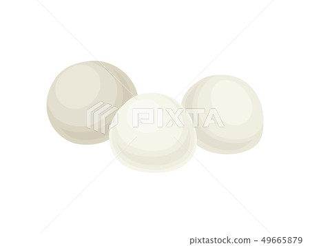 Mozzarella cheese on white background. Vector illustration. Mozzarella cheese on white background. Vector illustration. 49665879