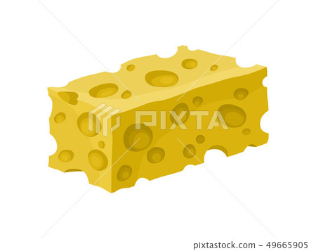 Maasdam or swiss cheese on white background. Vector illustration. Maasdam or swiss cheese on white background. Vector illustration. 49665905
