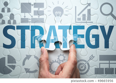 Establish a business strategy. Find a good solution. Put the last piece of the jigsaw puzzle. 49665956