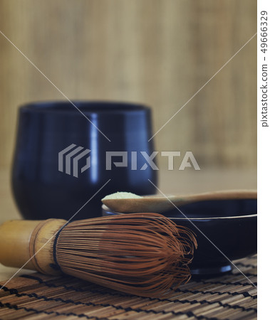 organic matcha green tea on wooden 49666329