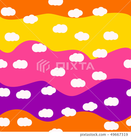 Clouds bright colors seamless pattern vector Clouds bright colors seamless pattern vector 49667319