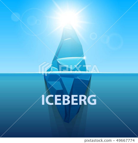 Creative illustration of under water antarctic ocean iceberg. Art design infographic template Creative illustration of under water antarctic ocean iceberg. Art design infographic template 49667774
