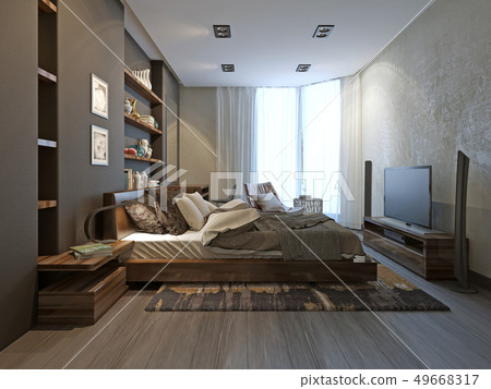 Bedroom interior in modern style 49668317