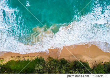 Sea wave beach aerial view beautiful amzing of Sea wave beach aerial view beautiful amzing of 49669498