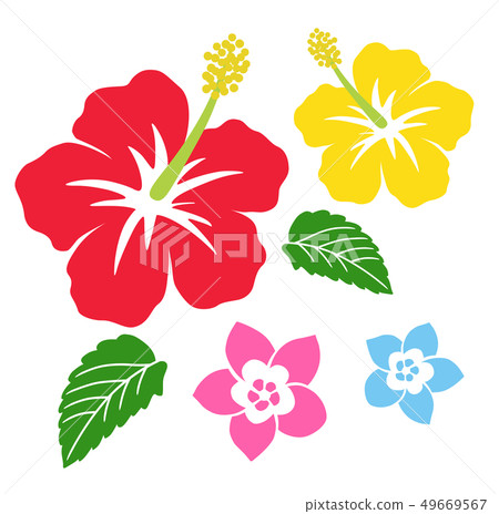 Hibiscus And Plumeria Illustration Icon Stock Illustration Hibiscus And Plumeria Illustration Icon Stock Illustration