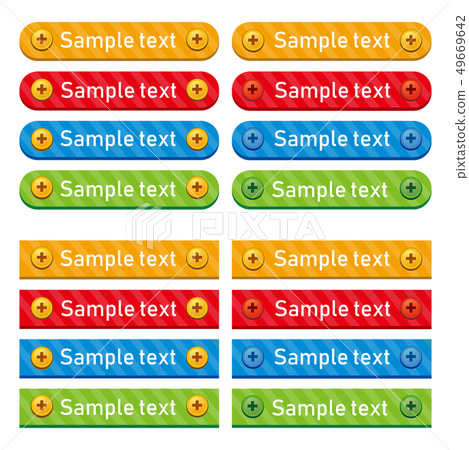 Colorful And Pop Heading Frame Oval And Square Stock