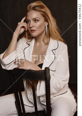 Pretty girl in lingerie at interior designing Pretty girl in lingerie at interior designing 49670412