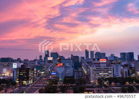 <<Aichi Prefecture>> Night view of Sakae, Nagoya 49670557