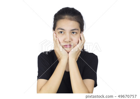 Women feel worried and bored with problems Women feel worried and bored with problems 49670757