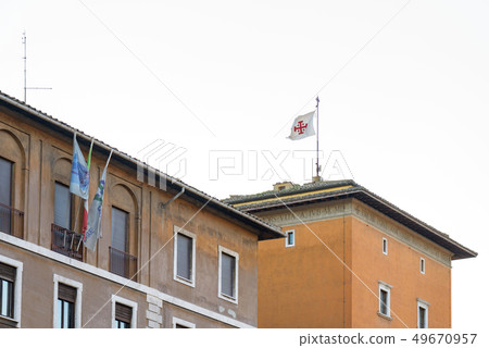 Malta Cavaliers flag on building Malta Cavaliers flag on building 49670957