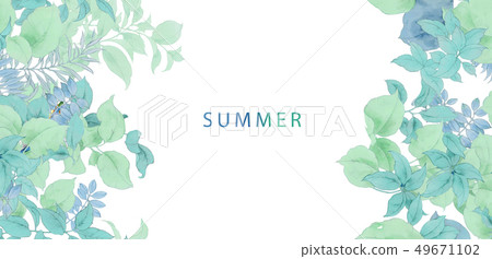 優雅的夏天水彩葉子 49671102