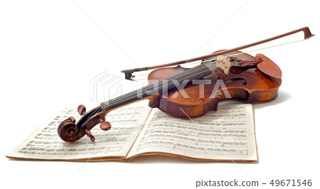 violin and sheet music 49671546