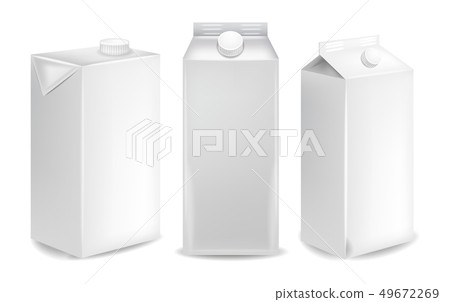 Blank milk packages isolated Vector realistic. Blank milk packages isolated Vector realistic. 49672269