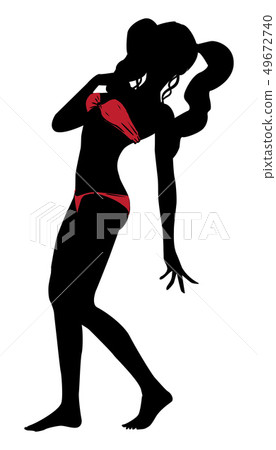 Red bikini silhouette 49672740