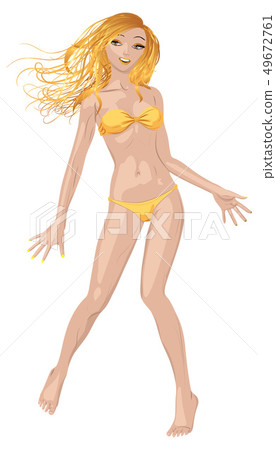 Girl in yellow bikini 49672761