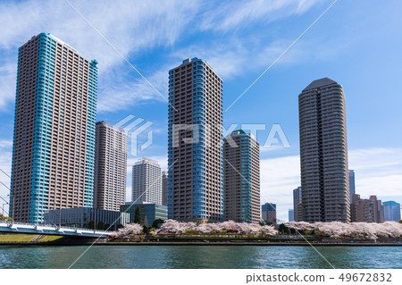 (東京都市景觀)沿著新川海濱5號的景色 (東京都市景觀)沿著新川海濱5號的景色 49672832