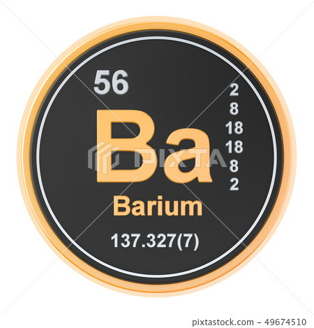 Barium Ba chemical element. 3D rendering Barium Ba chemical element. 3D rendering 49674510