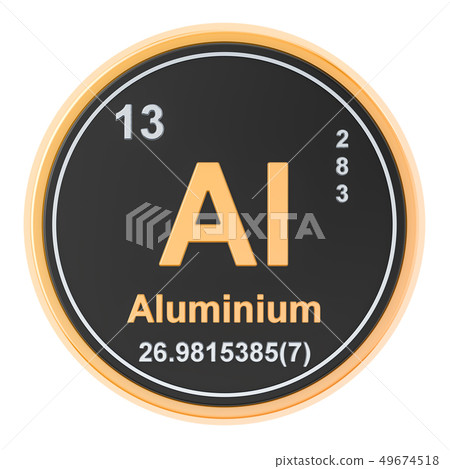 Aluminium Al chemical element. 3D rendering 49674518