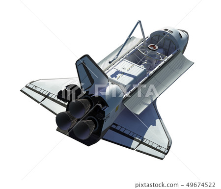 American Space Shuttle Isolated On White Background 49674522