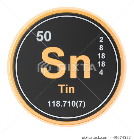 Tin, stannum Sn chemical element. 3D rendering 49674552
