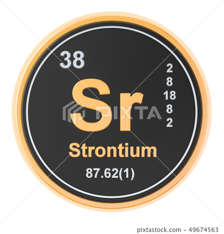 Strontium Sr chemical element. 3D rendering 49674563