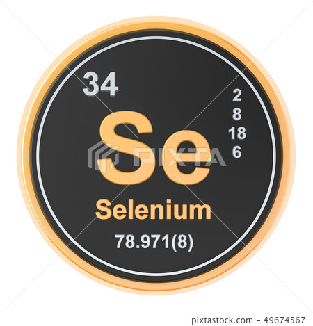 Selenium Se chemical element. 3D rendering 49674567