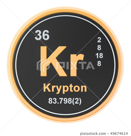 Krypton Kr chemical element. 3D rendering Krypton Kr chemical element. 3D rendering 49674614