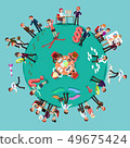 Business planet of working men and women. 49675424