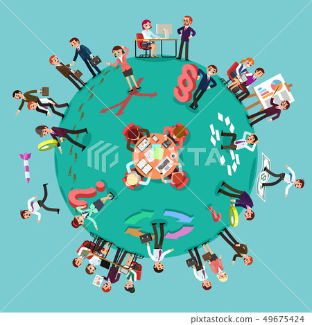 Business planet of working men and women. Business planet of working men and women. 49675424