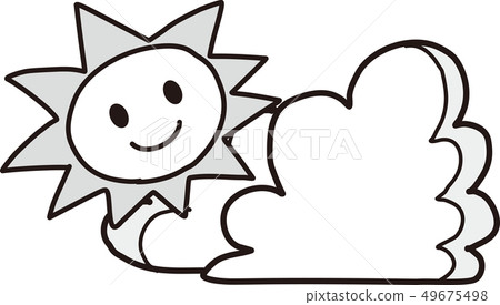Sun and clouds _ monochrome 49675498