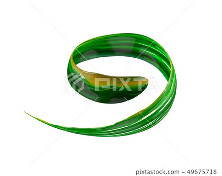 green oil paint stroke. flowing in air with rotational movements. 3d illustration green oil paint stroke. flowing in air with rotational movements. 3d illustration 49675718