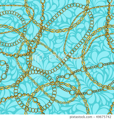 Chains on damask flat vector seamless pattern Chains on damask flat vector seamless pattern 49675742