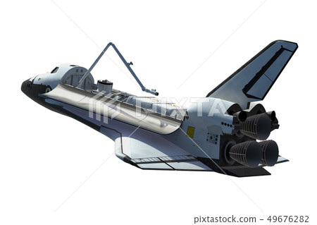Space Shuttle Orbiter Isolated Over White Background 49676282