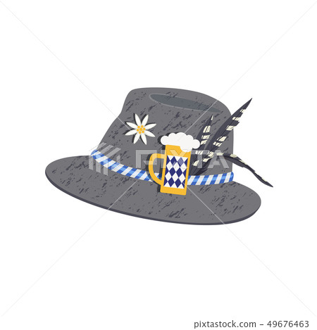 Oktoberfest felt hat with pins cartoon Oktoberfest felt hat with pins cartoon 49676463