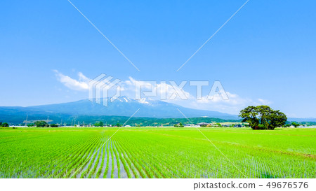 從Yusa看到的初夏的Chokai山 從Yusa看到的初夏的Chokai山 49676576