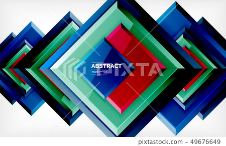 Square abstract background, glossy geometric 49676649