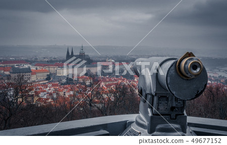 Prague castle in Prague in cloudy day Prague castle in Prague in cloudy day 49677152