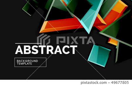 Squares and triangles geometrical background 49677805