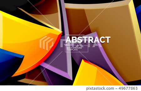 Glossy mosaic style geometric shapes - squares and 49677863
