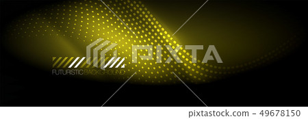 Glowing abstract wave on dark, shiny motion, Glowing abstract wave on dark, shiny motion, 49678150