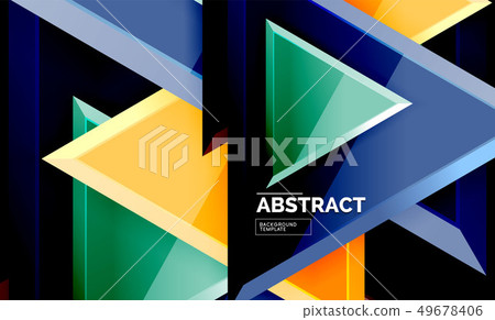 Tech futuristic geometric 3d shapes, minimal 49678406