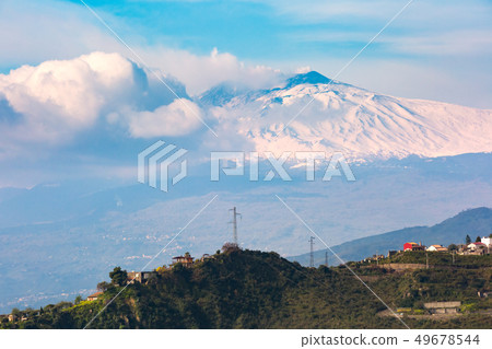 Mount Etna at sunrise, Sicily, Italy 49678544