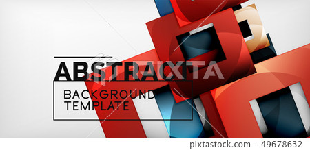 Abstract geometric background. Glossy square 49678632