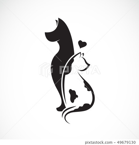Vector of dog and cat on a white background. Pet. 49679130