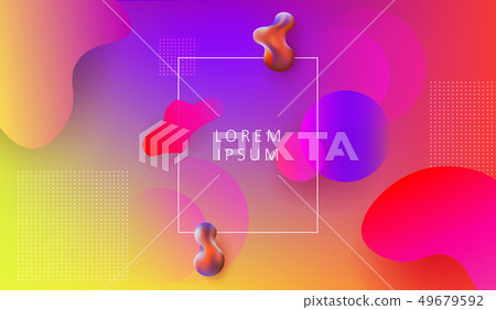 Abstract rainbow design with colorful geometric shapes and colored circles 49679592
