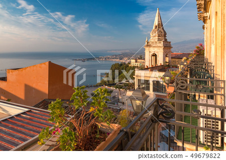 Aerial view of Taormina, Sicily, Italy 49679822