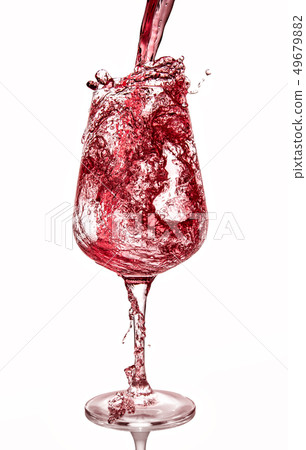 glass with ice and wine splash glass with ice and wine splash 49679882